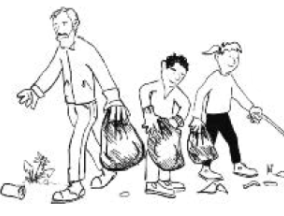 cartoon-adult-and-kids-picking-up-litter