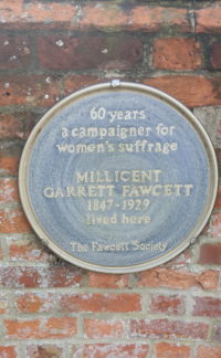 Millicent Garrett-Fawcett's blue plaque